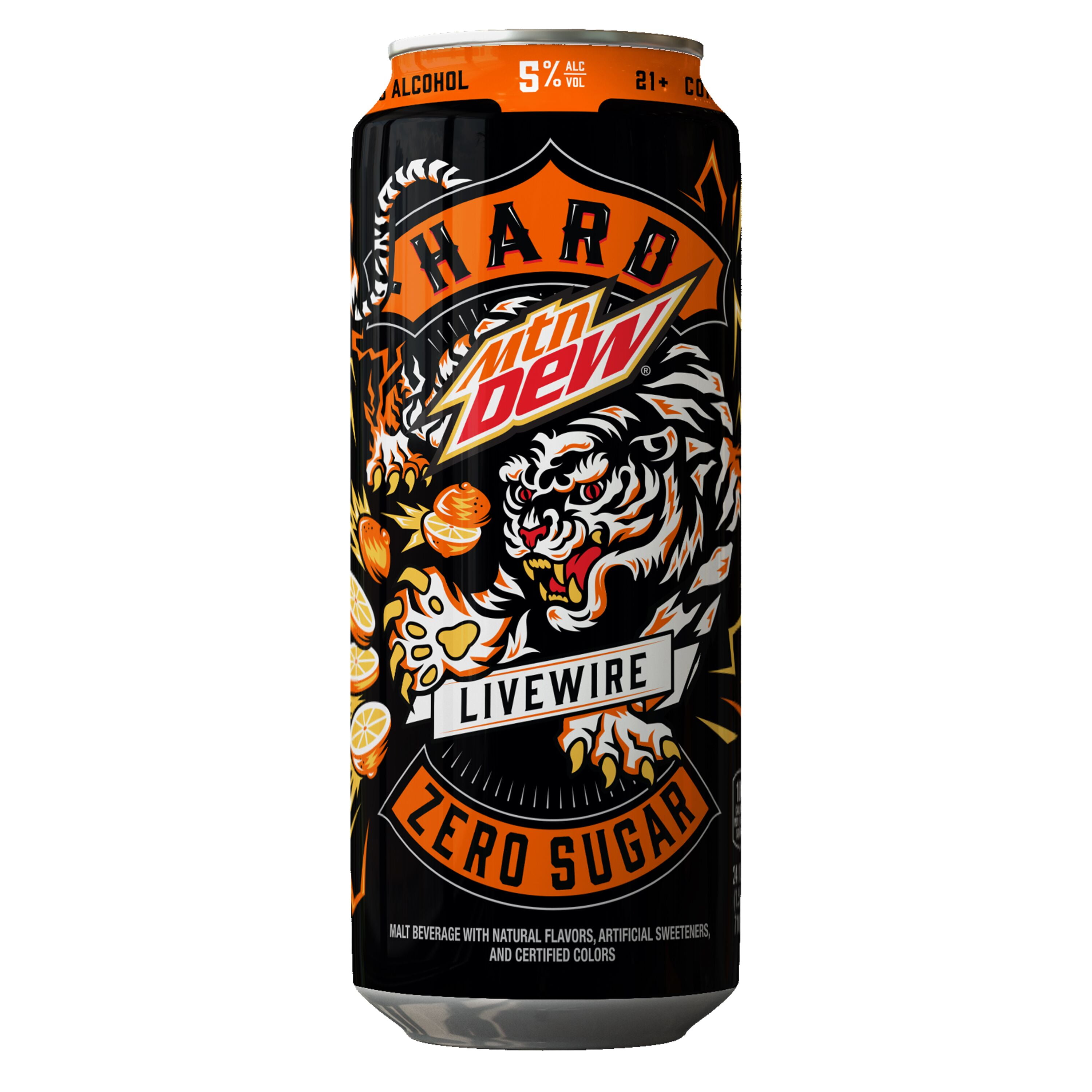 Hard Mountain Dew Livewire Malt Beverage, 24 fl. oz. Aluminum Can, 5% ...