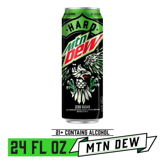 Hard Mountain Dew Original Malt Beverage, 24 fl. oz. Aluminum Can, 5% ABV