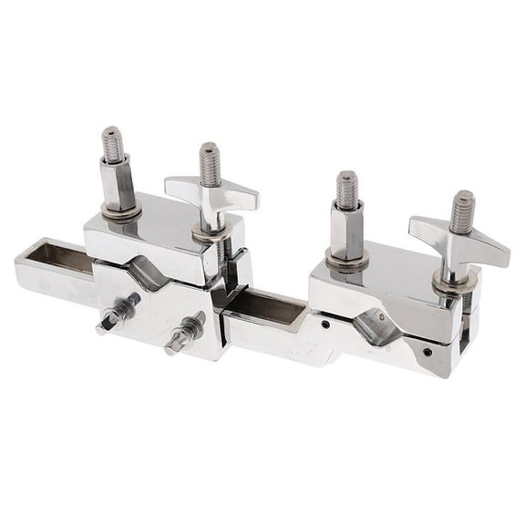 Hard Multi Double Open Clamp Percussion Instrument Accessory for Drummer 19.5x3.3x8.5cm