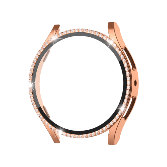 Hard PC Frame Cover with Rhinestones for Samsung Galaxy Watch 6 40mm Washable and Stylish Protects from Scratches
