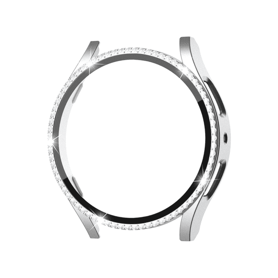 Hard PC Frame Cover with Rhinestones for Samsung Galaxy Watch 6 40mm Washable and Stylish Protects from Scratches