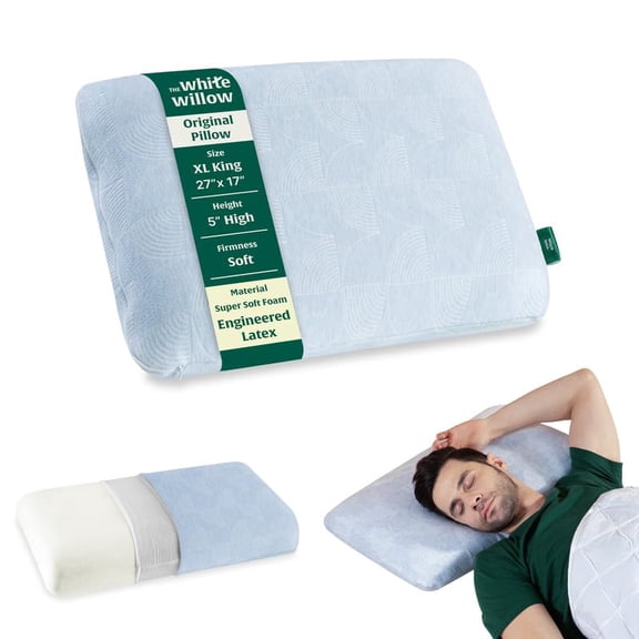 Hard Pillow For Neck & Shoulder Pain Relief, Sky-Blue - King Size - 5 Inch | Hard Memory Foam-Cervical Pillow For Sleeping | Orthopedic Bed Pillow For Back, Side & Stomach Sleepers