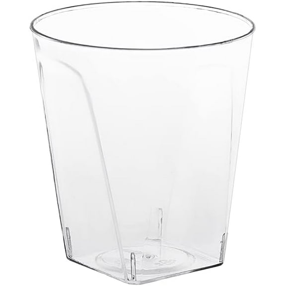 Hard Plastic 2 oz. Square Shot Glasses/ Wine Tasting Cups, Clear, 40 Count