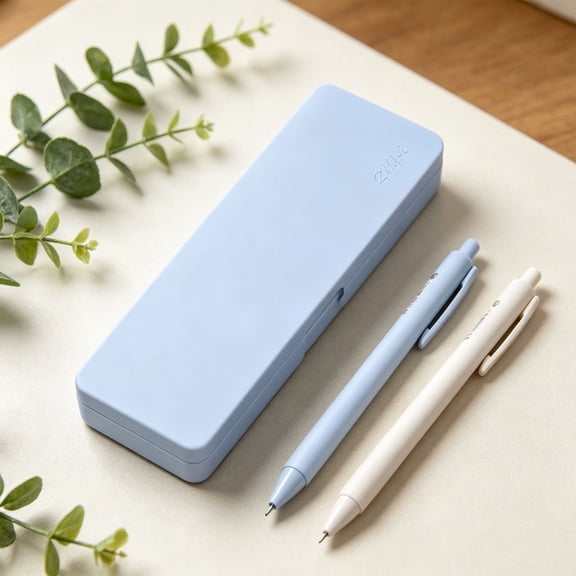 Hard Plastic Pencil Box,Shockproof Anti-scratch Storage Case, Slim Portable Design,7.64"×2.48"×0.98",1PC,Blue