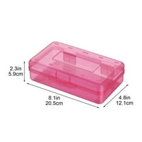 Hard Plastic Pencil Case with Snap Lid Large Capacity Transparent Pen Case, Colorful Clear Storage Pencil Bins for Pencil Arts Crafts Stickers Erasers