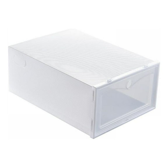 Hard Plastic Shoe Box, Clear Stackable Drop Front Shoe Boxes ,Shoe Storage Box Containers, Sturdy Sneakers Storage Box for Display, Storage