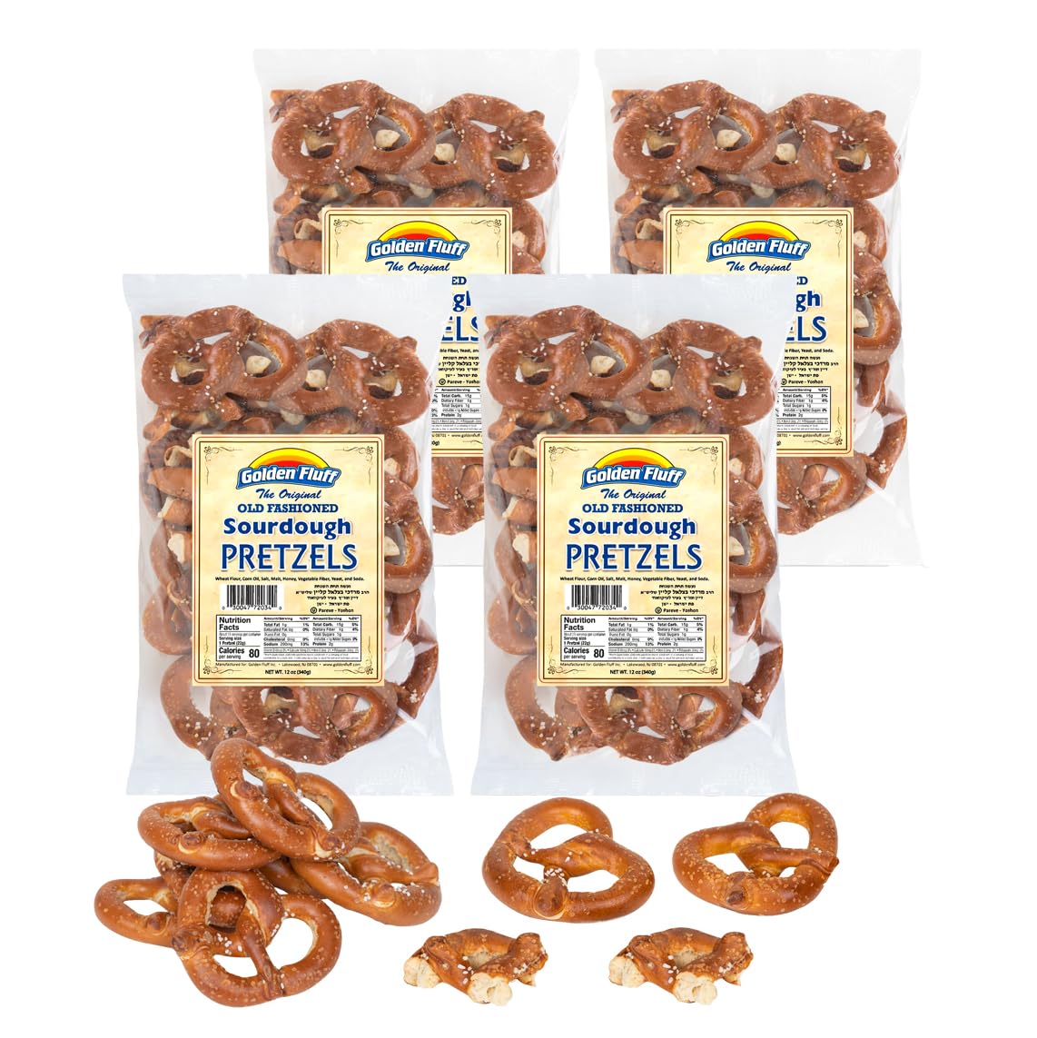 Hard Pretzels Sourdough Nuggets JMS2 By Golden Fluff Low Calorie