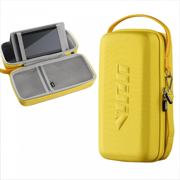 Hard Protective Storage Case Organizer Compatible with Nintendo Switch OLED, EVA Shell & Oxford Fabric-Yellow