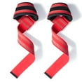 thumbnail image 1 of Hard Pull Wrist Lifting Straps Grips For Weightlifting, Bodybuilding, Strength Training - red, 1 of 5