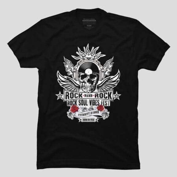 Hard Rock Band Rock And Roll Tee For Bikers, H28684 Unisex T-Shirt, Up to 5XL Available