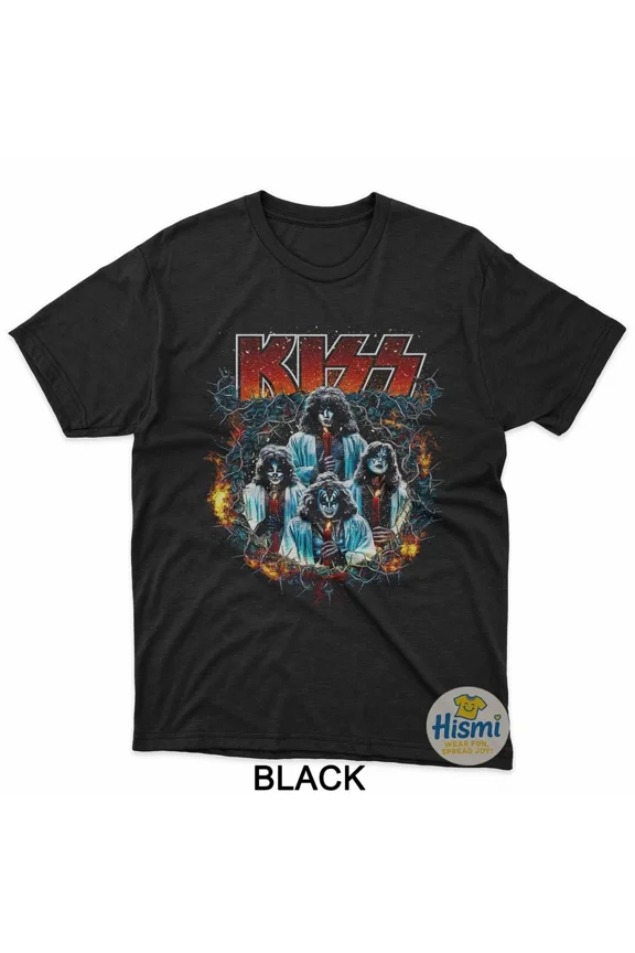 Hard Rock Christmas Wreath Holiday Graphic Unique Design Black Unisex T-Shirt up to Size 5XL