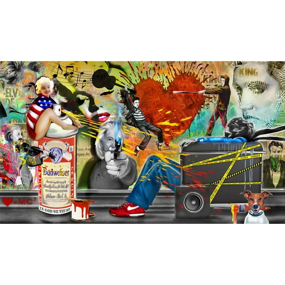 Nifao Hard Rock Music by Marc Rudinsky – Acrylic Painting, Wall Art, 48"L x 72"W x 2"H