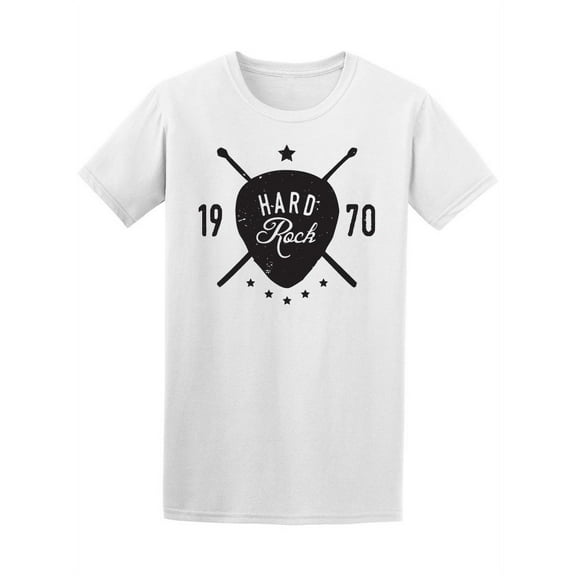 Hard Rock Retro Guitar Pick T-Shirt Men -Image by Shutterstock, Male Large
