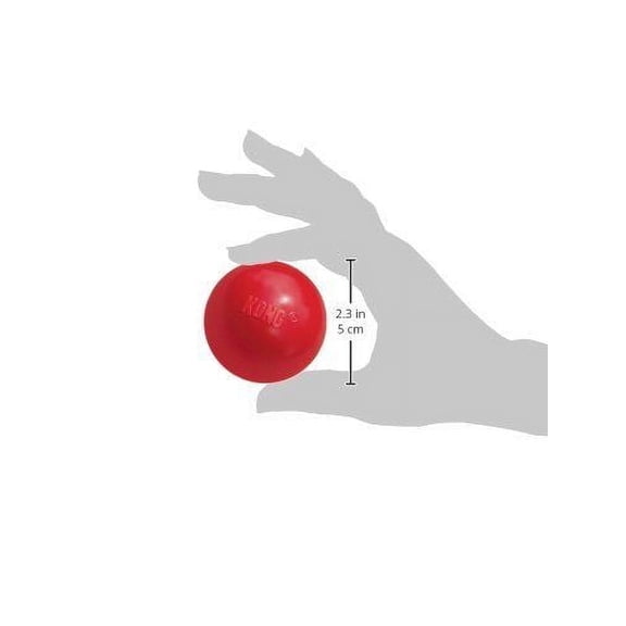 Hard Rubber Ball Dog Chew Tough Toy Red Durable Dental Health - Choose Size (Small 2.5 Inch)