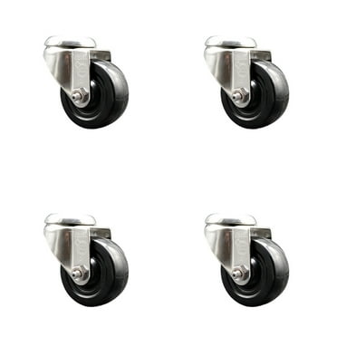 Polyurethane Swivel Stem Caster Set of 4 with 4 Inch Gray Caster Wheels ...