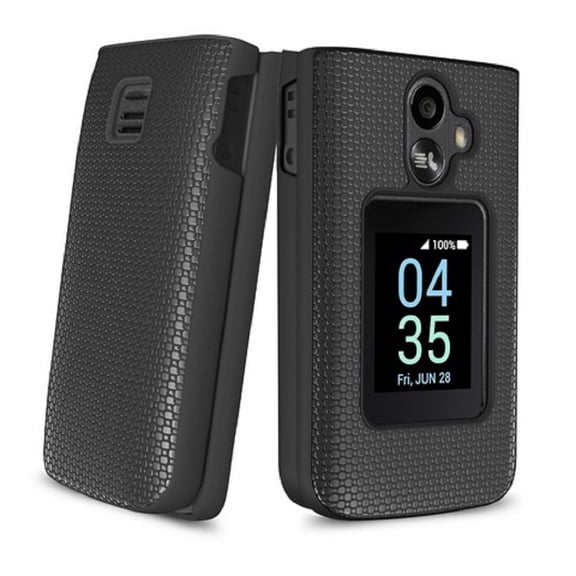 Hard Rugged Case for TCL Flip 3, Hard Shell Protective Cover Case (Black)