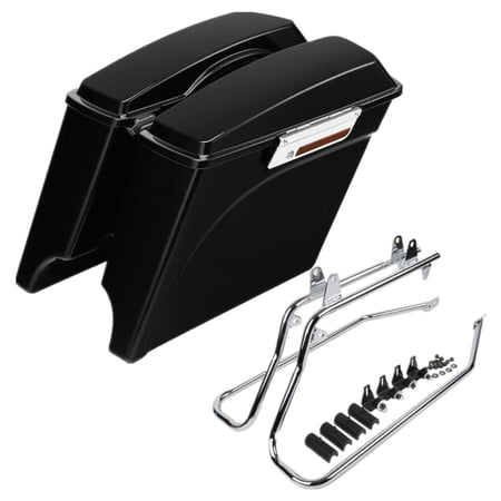 Hard Saddlebags Saddle Bag+Conversion Brackets For 1984-2013 Harley-Davidson