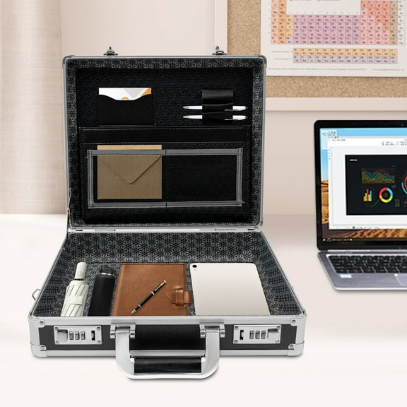 Hard Security Briefcase with Dual Combination Locks for Bussiness Men and Women