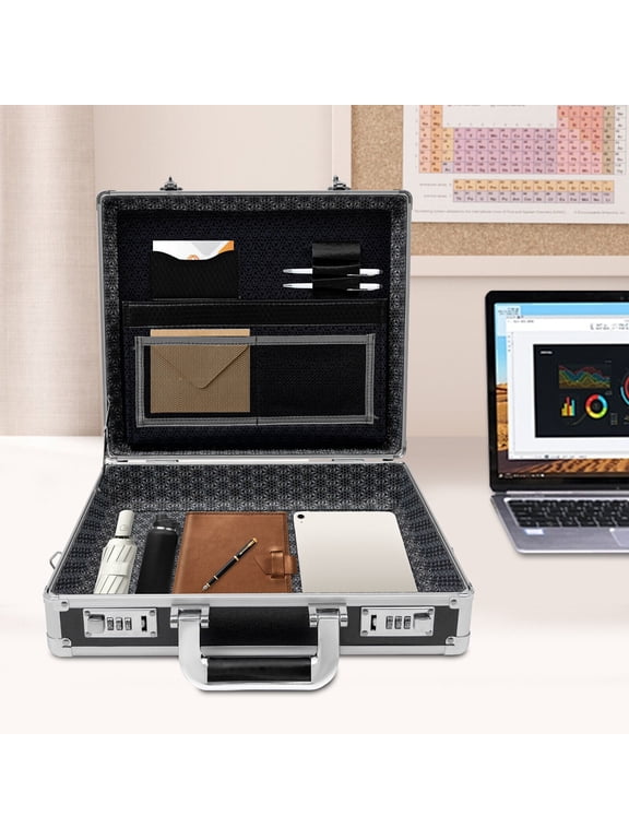 Hard Security Briefcase with Dual Combination Locks for Bussiness Men and Women