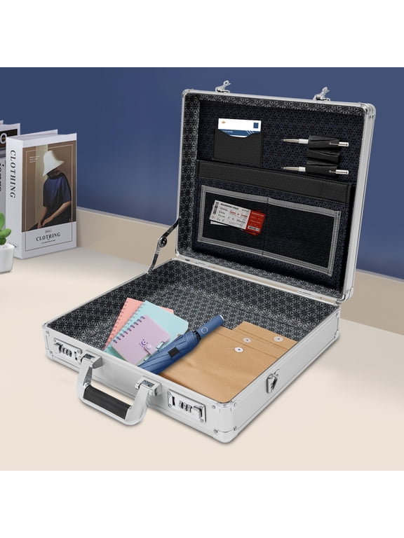 Briefcases for Bussiness Men and Women Locking Briefcase, Hard Security Briefcase with Dual Combination Locks