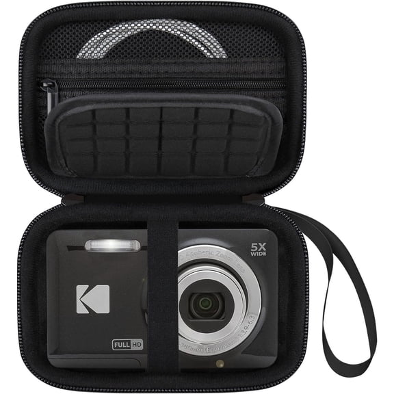 Hard Shell Camera Case for KODAK PIXPRO FZ55 FZ45 FZ53 FZ43 Digital Cameras, Shockproof Travel Protective Vlogging Cam Storage Organizer Bag, Black