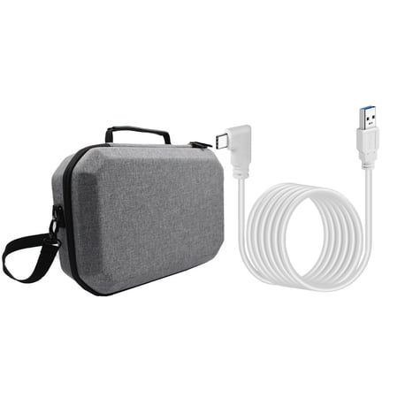 Hard-Shell Carrying Case & 16FT Link Cable Kit for Meta Oculus Quest 2, Travel Case and Oculus Protection | Holds Headset, Controllers, & Accessories | Included Link Cable, USB-A 3.2 to USB-C