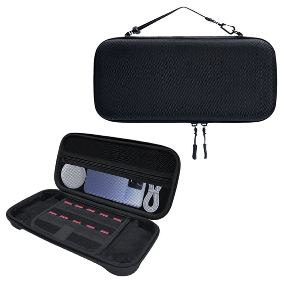 Hard Shell Carrying Case Portable Travel Case with 10 Game Card Slots & Accessories Storage, Protective Durable Lightweight Carry Bag for Console, Games, Charger More
