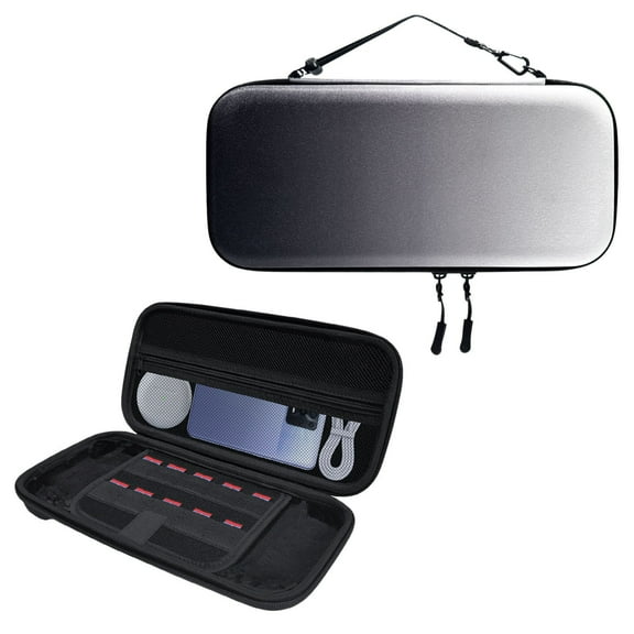 Hard Shell Carrying Case Portable Travel Case with 10 Game Card Slots & Accessories Storage, Protective Durable Lightweight Carry Bag for Console, Games, Charger More