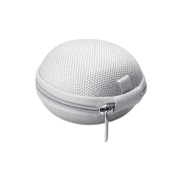 Hard Shell Carrying Case Silver Compact for Small Electronics and Earbuds Travel Use