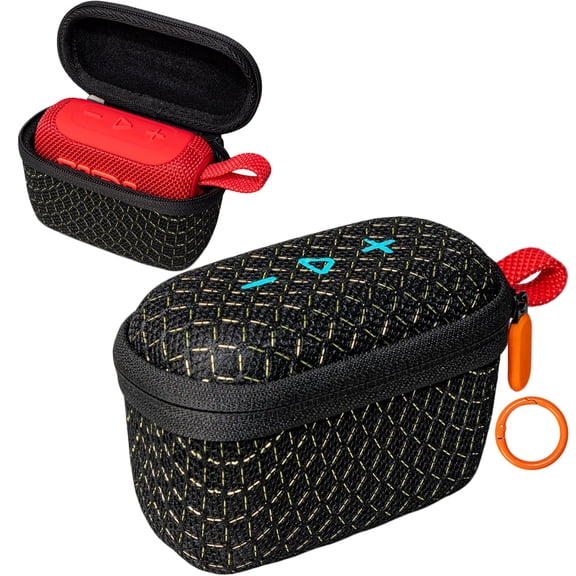 Hard Shell Carrying Case for JBL GO5 Bluetooth Speaker, Sound Permissive Mesh with Soft Lining, Shockproof Anti-Fall, Includes Metal Carabiner
