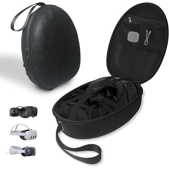 Hard Shell Case Compatible with Steam Frame/Meta Quest 3/Vision Pro, Portable Travel Storage for Steam Frame, 2 Steam Controllers, Data Cables and More,Hard Case for VR Headsets