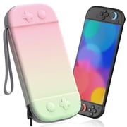 Hard Shell Case Compatible with Nintendo Switch 2 with 12 Game Card Slots, Travel-Protective Case & Accessories Pouch-Pink Green
