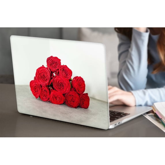 Hard Shell Case Cover Compatible 2017 - 2014 2013 2012 2011 2010 Released Old MacBook Air 13" with Model: A1369/A1466 Rose series 0670 Cable Tie