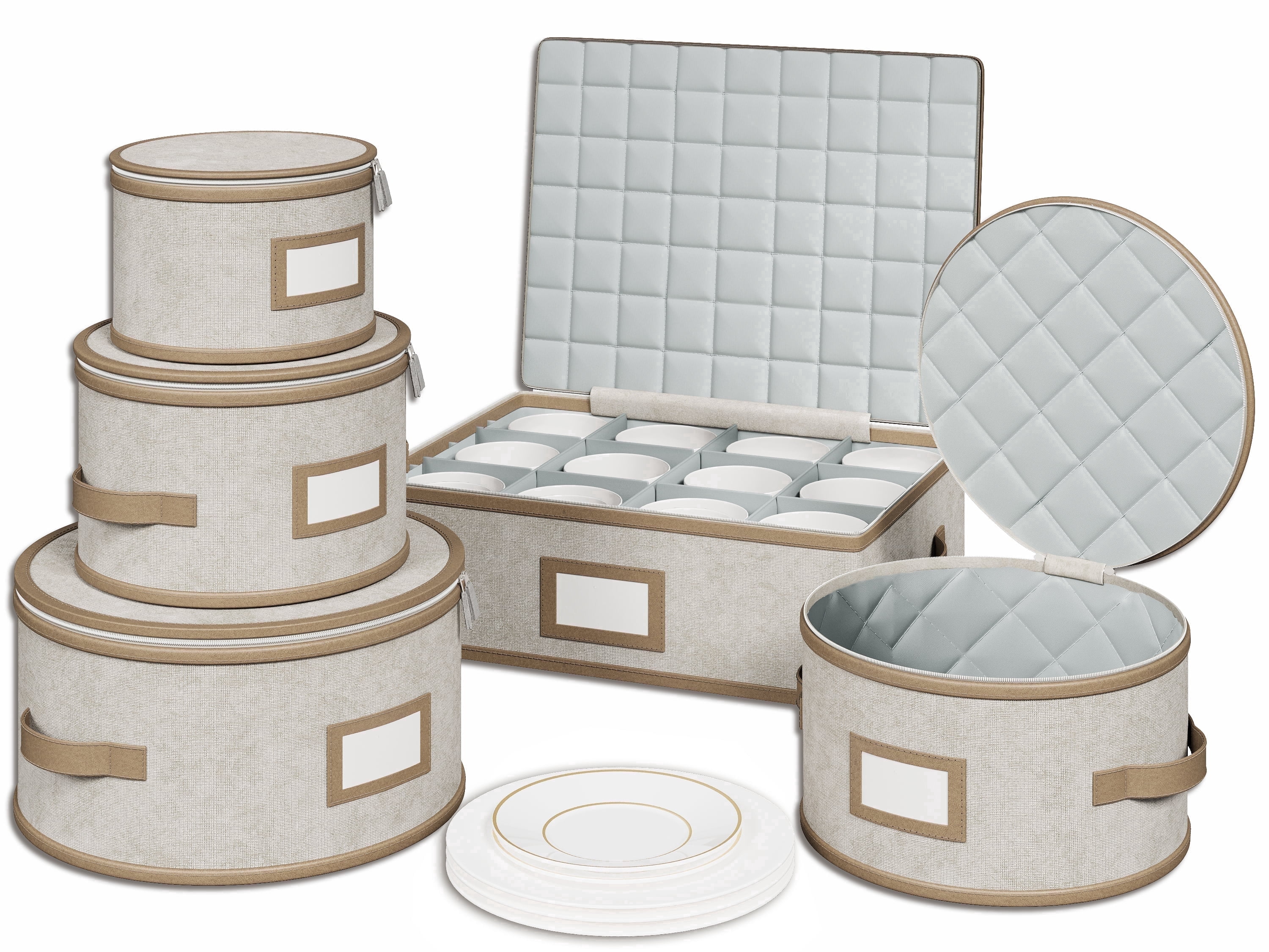 Tomvista Hard Shell China Storage Containers for Storing Dinner Plates ...