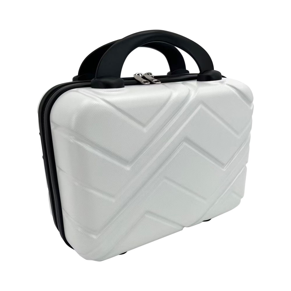Hard Shell Cosmetic Travel Case, White, 11.8