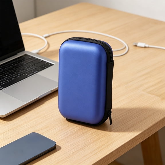 Hard Shell Digital Accessory Storage Case for Earphones Chargers Cables and USB Drives, Portable Travel Organizer with Compartments