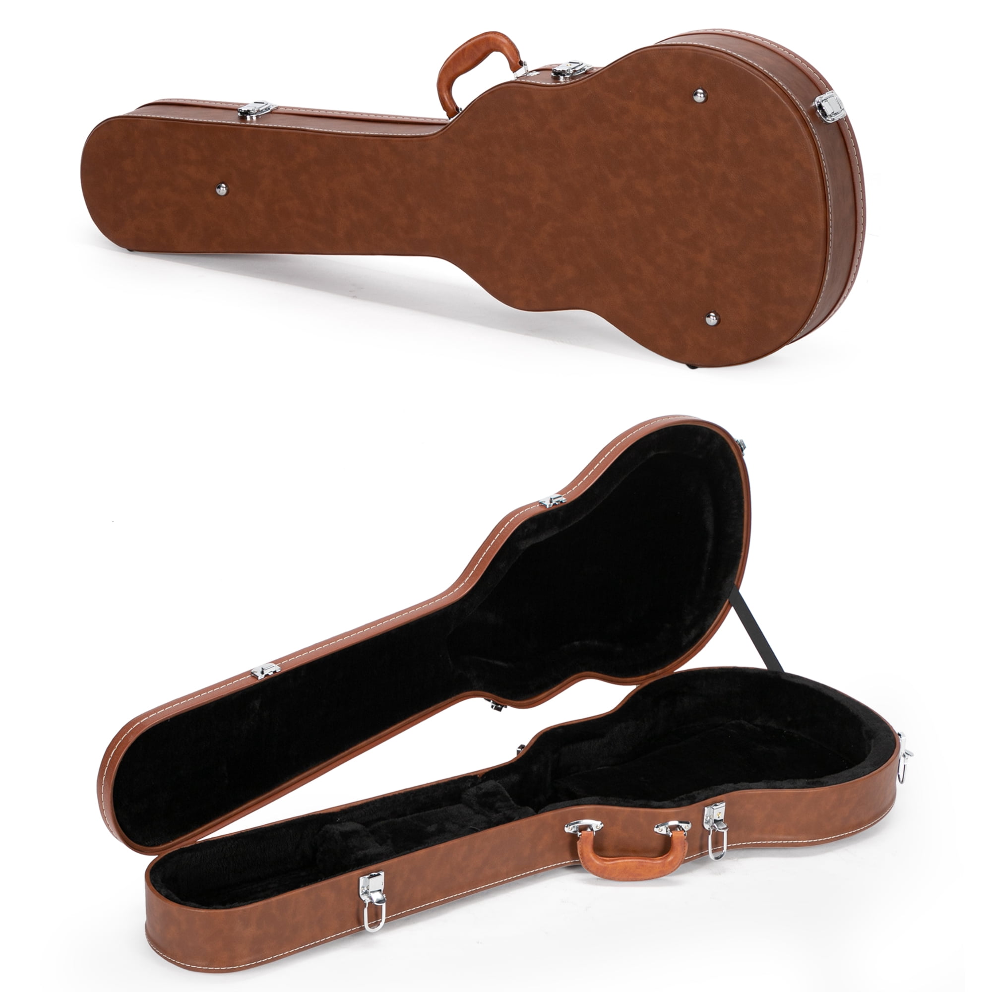 Hard-Shell Electric Guitar Case for GLP Style Electric Guitar Bulge Surface, Brown