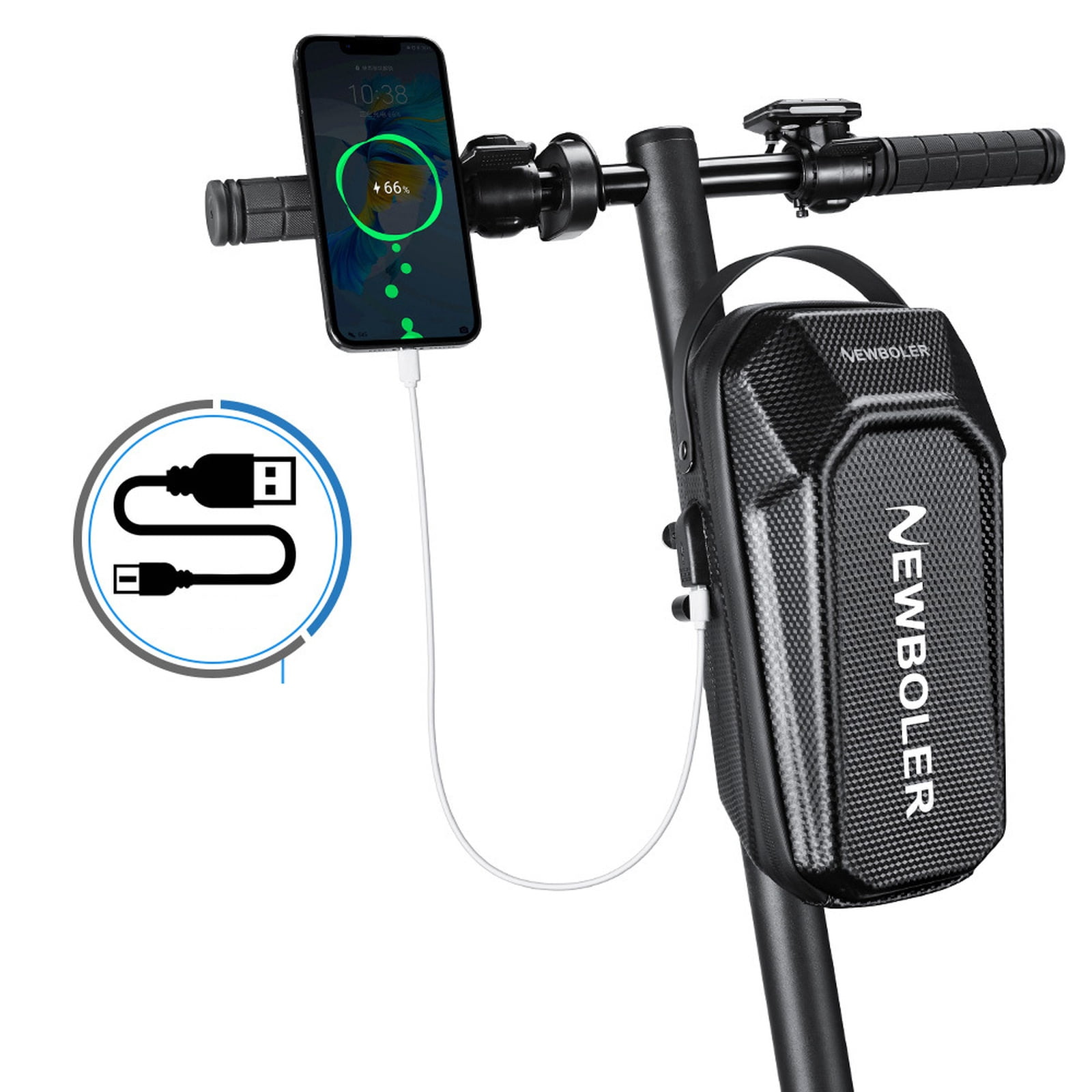 Hard Shell Electric Scooter Bag with USB Charging Port, 5L Waterproof ...