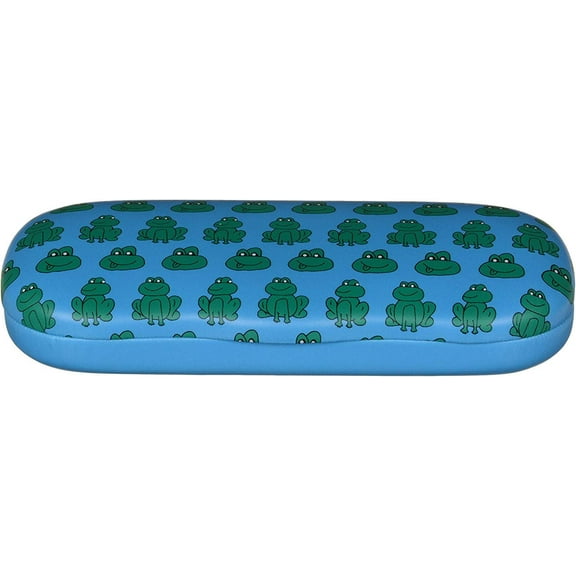 Hard Shell Eyeglass Case Clamshell For Boy Girl Small Frames, Reading Glasses Frog