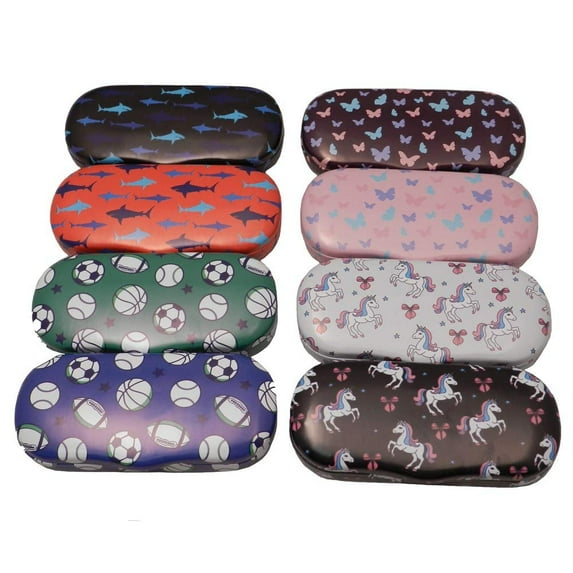 Hard Shell Eyeglass Case Clamshell For Boy Girl Small Frames, Reading Glasses Unicorn