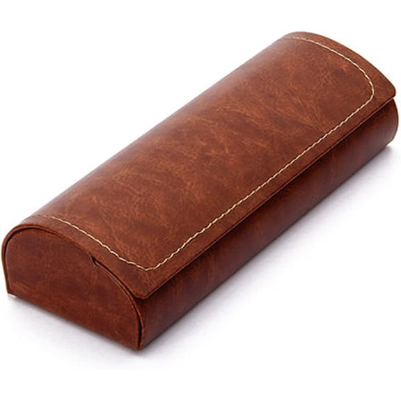 Hard Shell Eyeglass Case Leather Vintage Pattern Glasses Protective