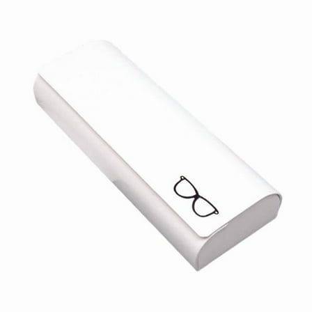 Hard Shell Eyeglasses Case, Protective Case for Glasses, Leather Eyeglass Case, Reading Eyeglass Case (White)