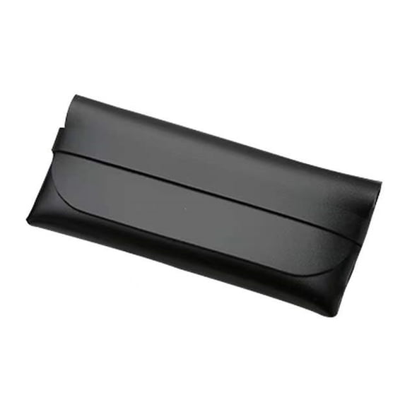 Hard Shell Glasses Case for Women and Men, Leather Travel Sunglasses Case, Portable Eyeglass Case for Reading Glasses, Protective Spectacles Case (Black)