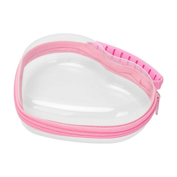 Hard Shell Heart Storage Bag Zipper Makeup Case for Women Multifunctional Travel Toiletry Organizer for Cosmetics and Home Storage Pink
