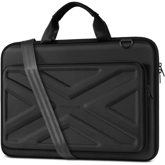 Hard Shell Laptop Case for Men Women,15-15.6 inch Computer Bag Compatible with , , , , , Notebook,16 Front Pocket & Shoulder Strap, Black