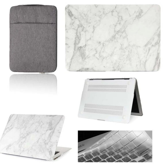 Hard Shell Laptop case+Sleeve Bag+Keyboard Cover - for Apple MacBook Air Pro Retina 11 12 13 15&New Air13/Pro 13 15 Touch Bar (Grey Marble,Pro 13 A2159 (2019))