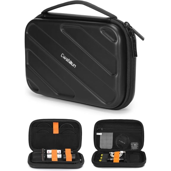 Hard Shell Lens Filter Case, Camera Accessories Organizer Travel Hardshell Waterproof Double Layers All-in-One Electronic for ND UV CPL Pouch, Power Bank, SD Card