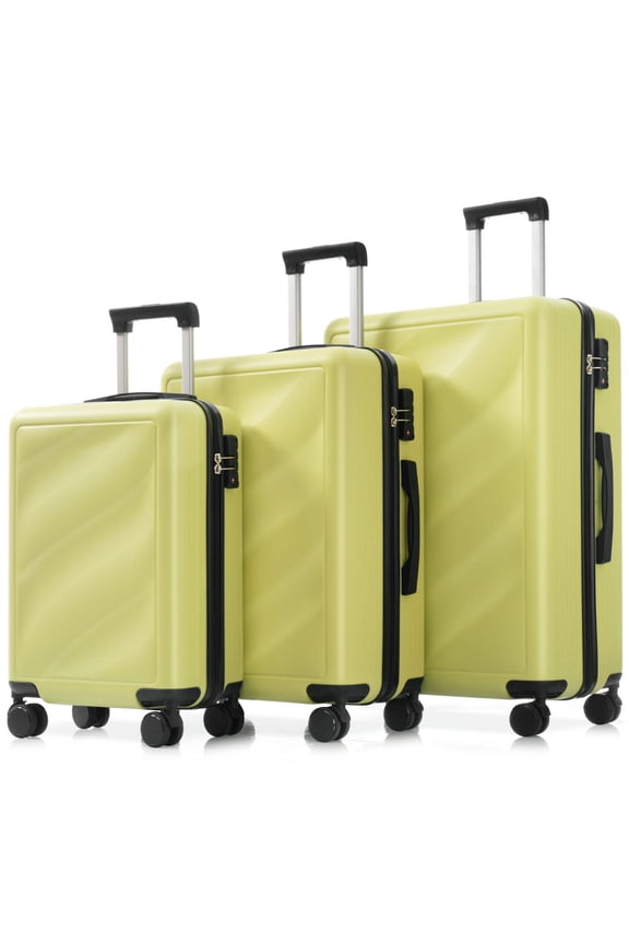 Hard Shell Luggage Luggage Set 3 Piece, Lightweight Durable ABS Suitcases with Spinner Wheels and TSA Lock, Carry-on & Checked Travel Luggage (20"/24"/28"),Carry On Hard Shell Luggage