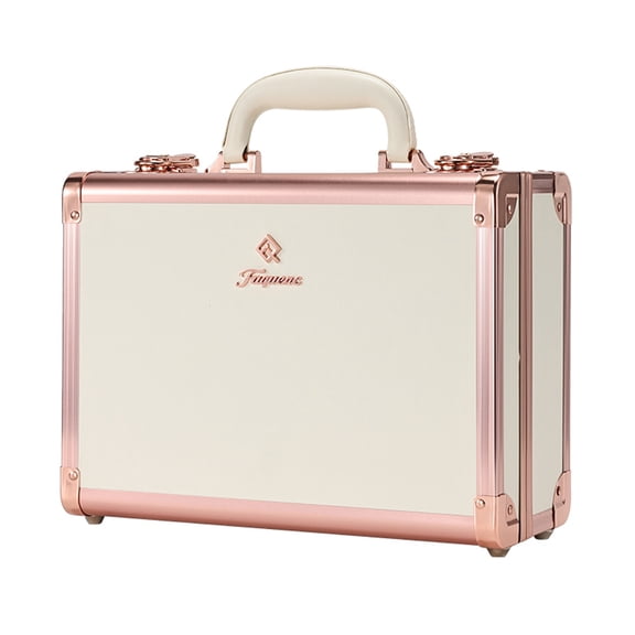 Professional Makeup Case with LED Mirror Travel Cosmetic Train Case Large Makeup Box Storage with Adjustable Dividers & Brush Holder