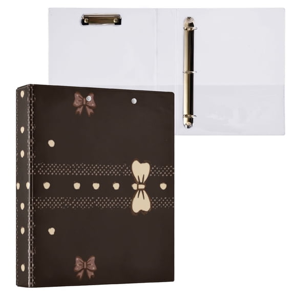 Hard Shell Ring Binder With Clip Holds 200 Sheets Office Home Organization A Cross-shaped Lace Pattern